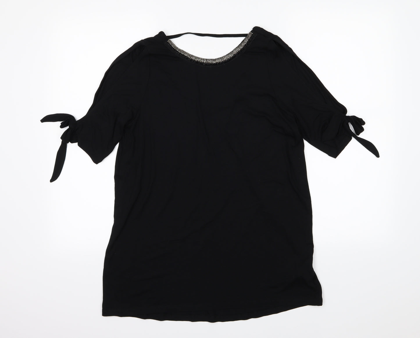 F&F Womens Black  Jersey Basic T-Shirt Size 12