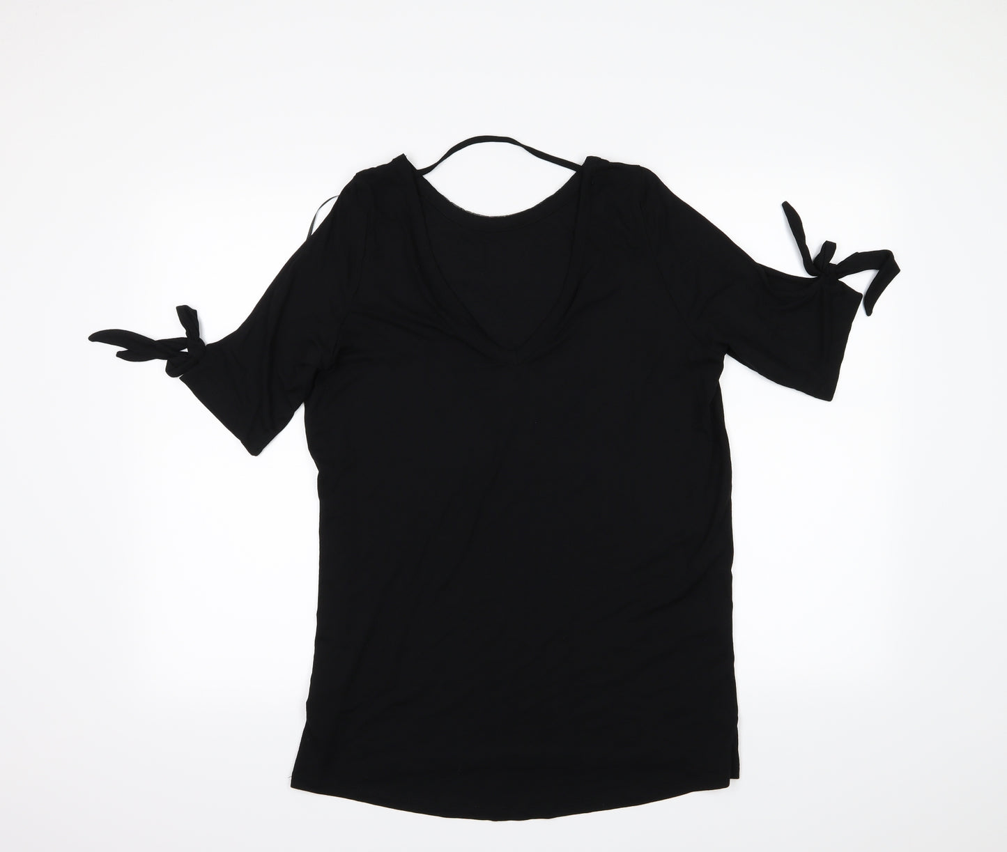 F&F Womens Black  Jersey Basic T-Shirt Size 12
