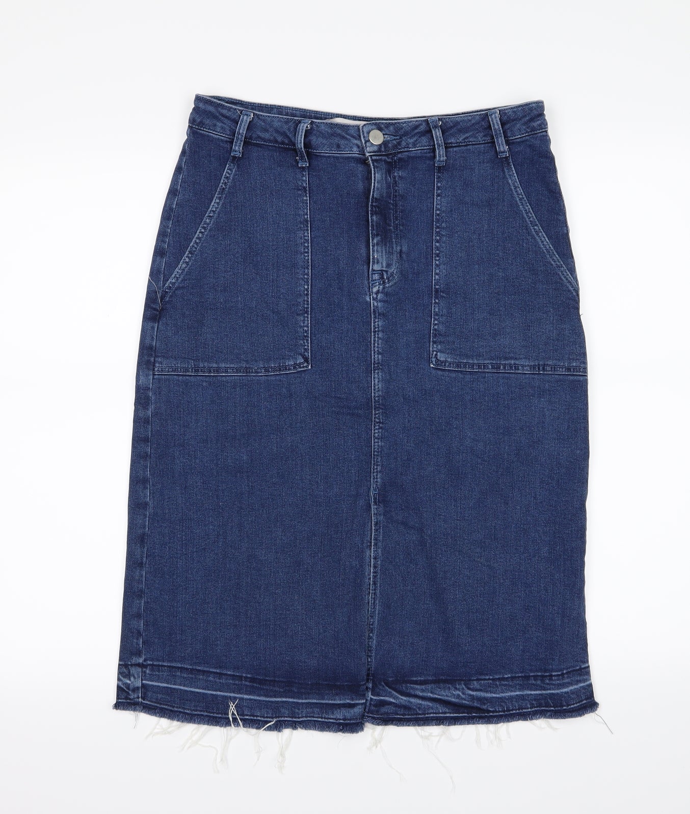 Denim & Co. Womens Blue  Denim A-Line Skirt Size 12