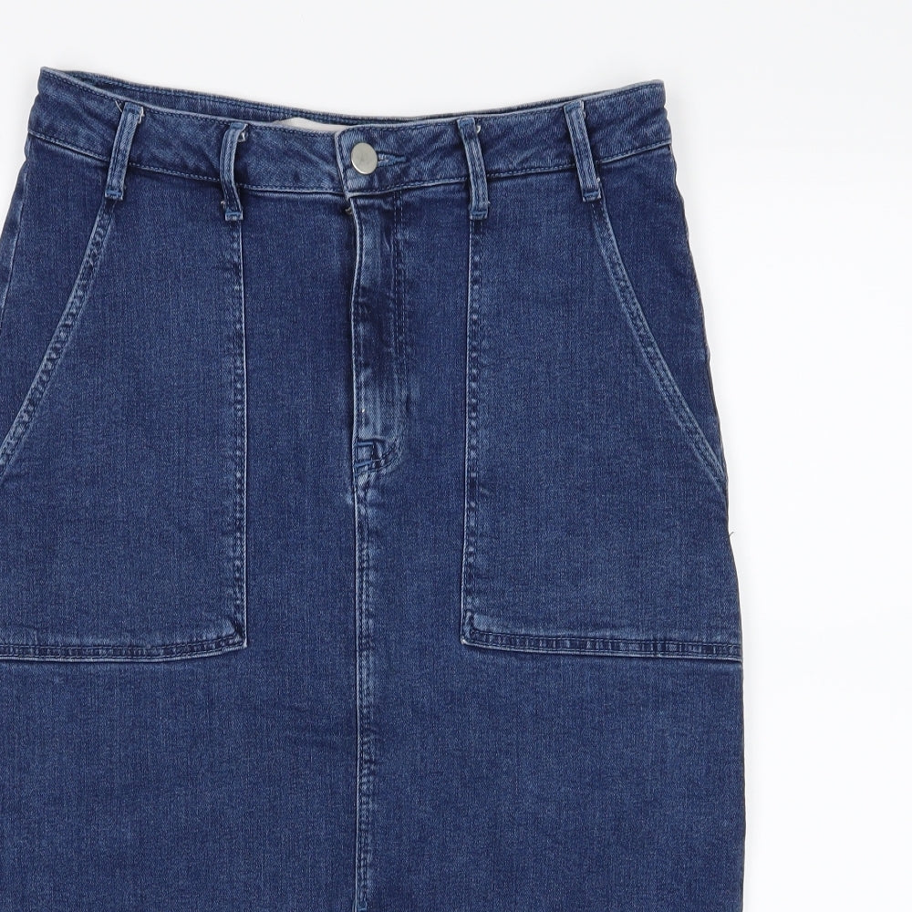 Denim & Co. Womens Blue  Denim A-Line Skirt Size 12