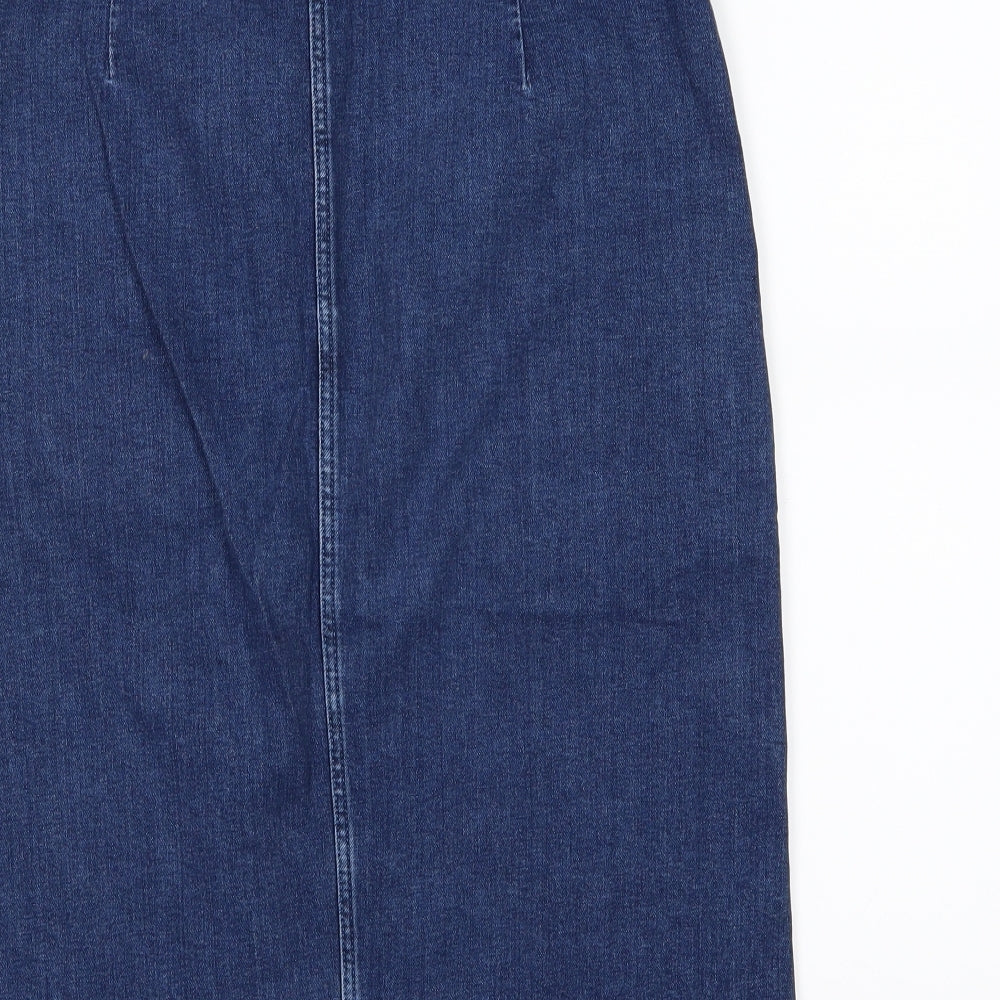 Denim & Co. Womens Blue  Denim A-Line Skirt Size 12