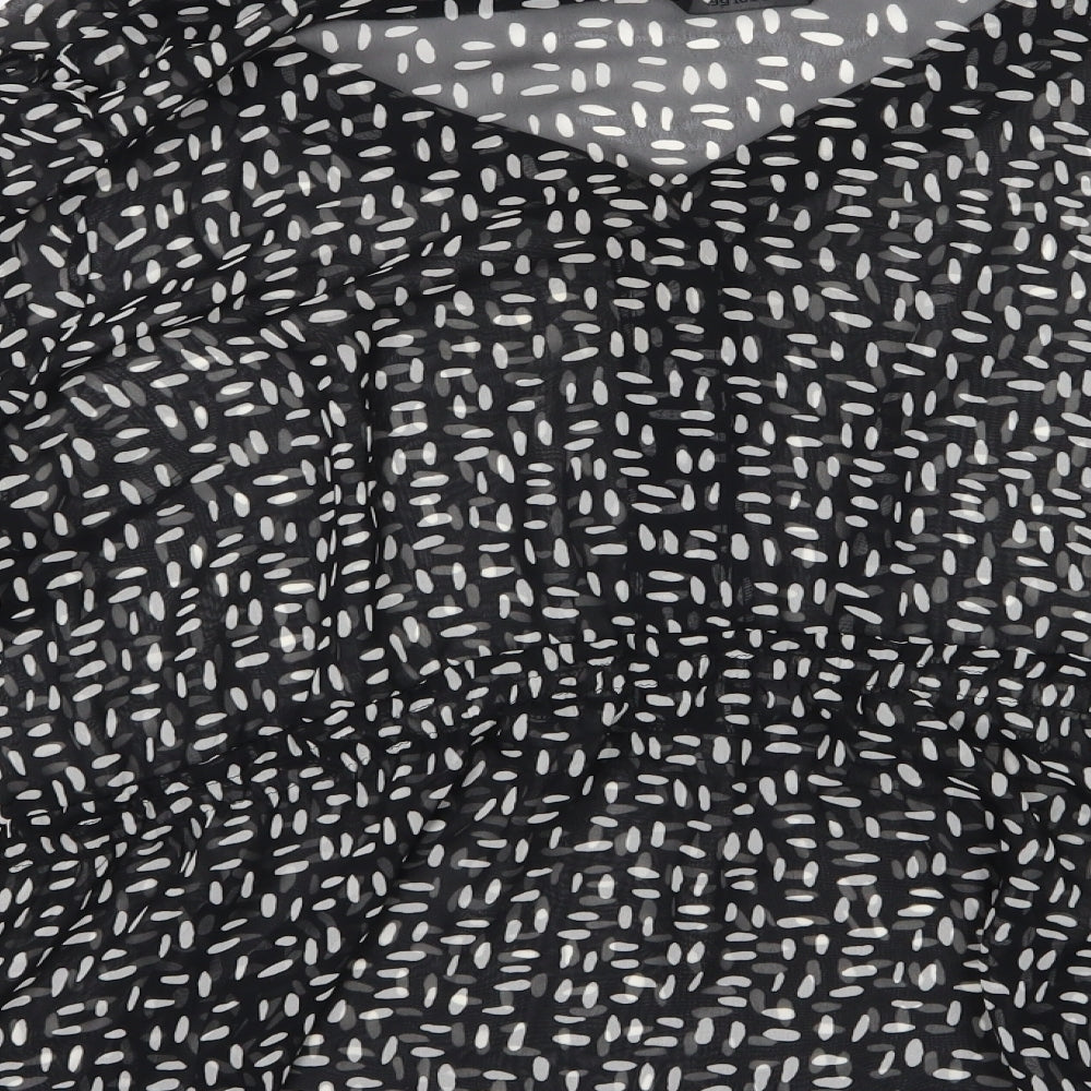 George Womens Black Polka Dot Chiffon Basic Blouse Size 22