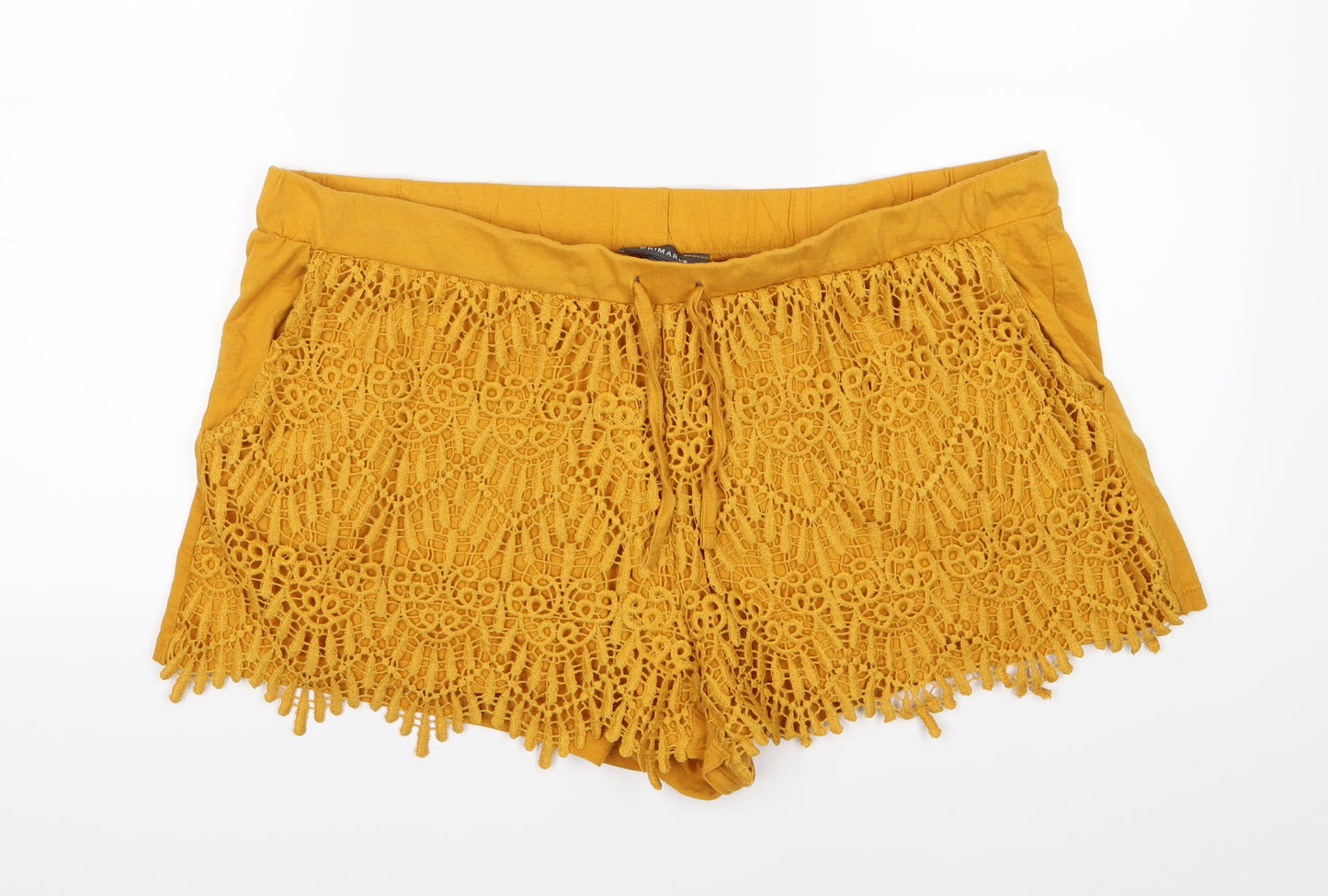 Primark Womens Yellow  Jersey Sweat Shorts Size XL - Mustard