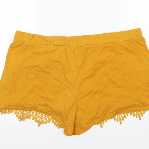 Primark Womens Yellow  Jersey Sweat Shorts Size XL - Mustard