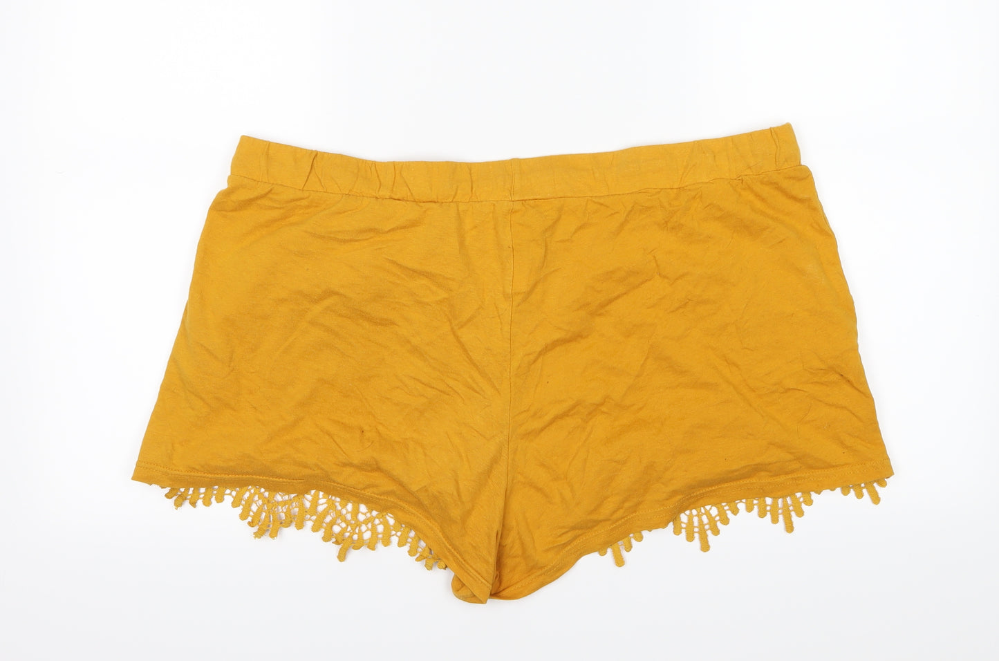 Primark Womens Yellow  Jersey Sweat Shorts Size XL - Mustard