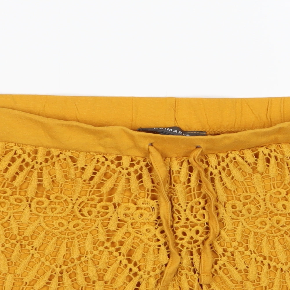 Primark Womens Yellow  Jersey Sweat Shorts Size XL - Mustard