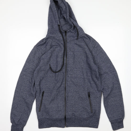 Smith & Jones Mens Blue  Jersey Full Zip Hoodie Size L