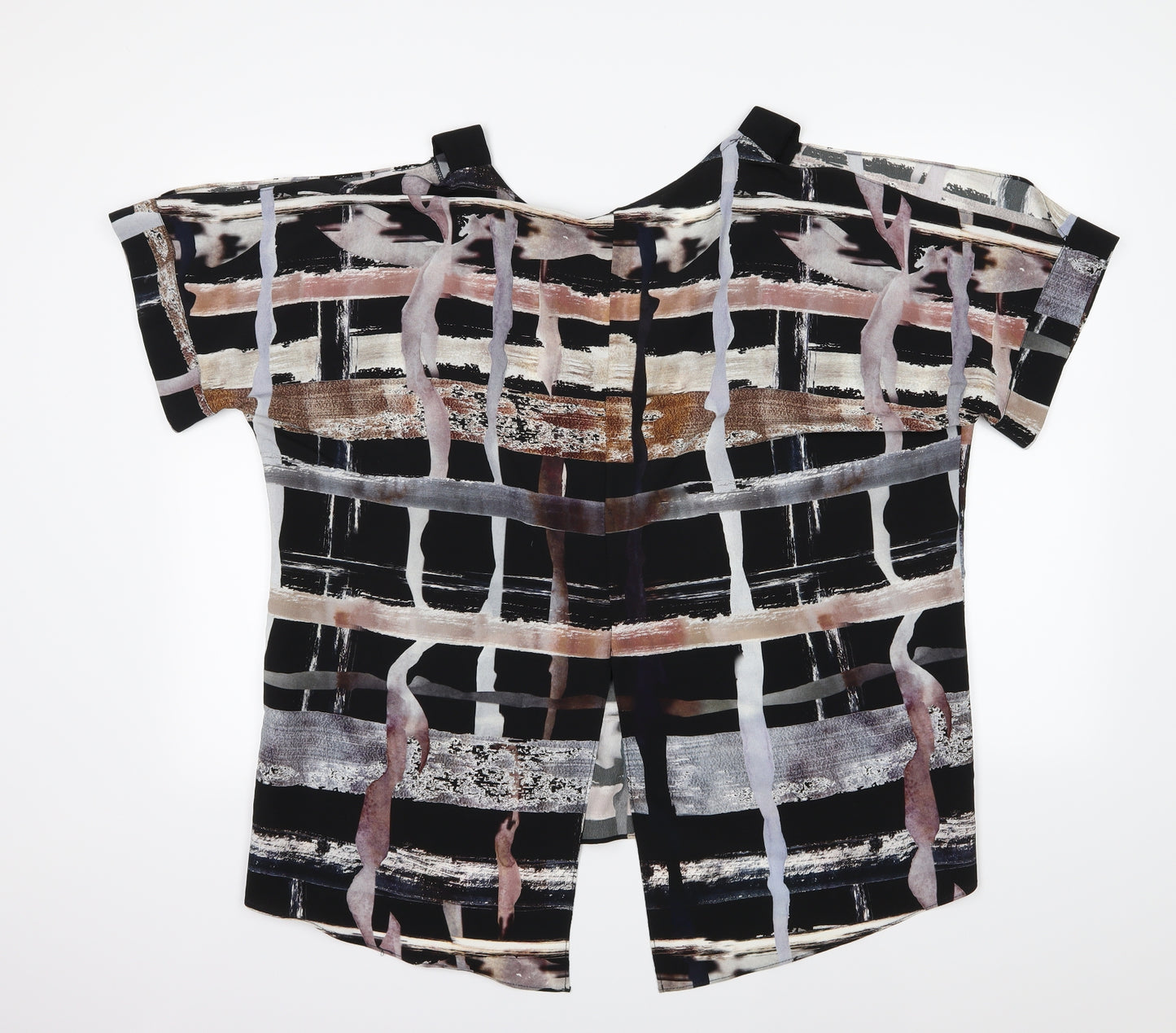 River Island Womens Multicoloured Geometric Chiffon Basic Blouse Size 18  - cold shoudler