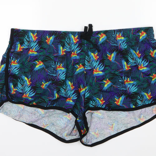 George Womens Multicoloured  Jersey Sweat Shorts Size 18 - Parrot print