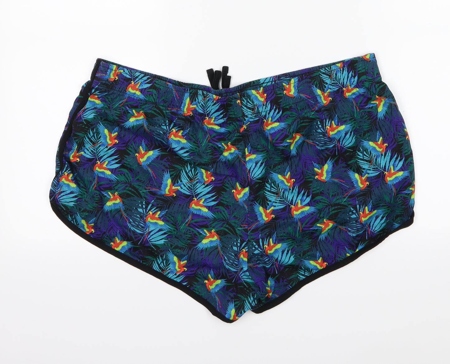 George Womens Multicoloured  Jersey Sweat Shorts Size 18 - Parrot print