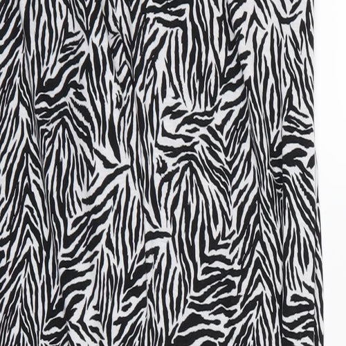 Primark Womens Black Animal Print Jersey Trousers  Size L L28 in