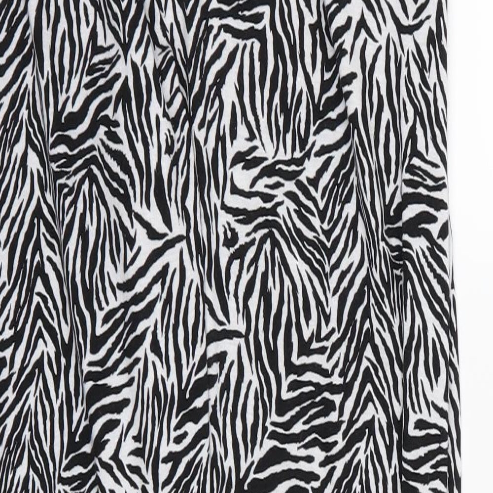 Primark Womens Black Animal Print Jersey Trousers  Size L L28 in
