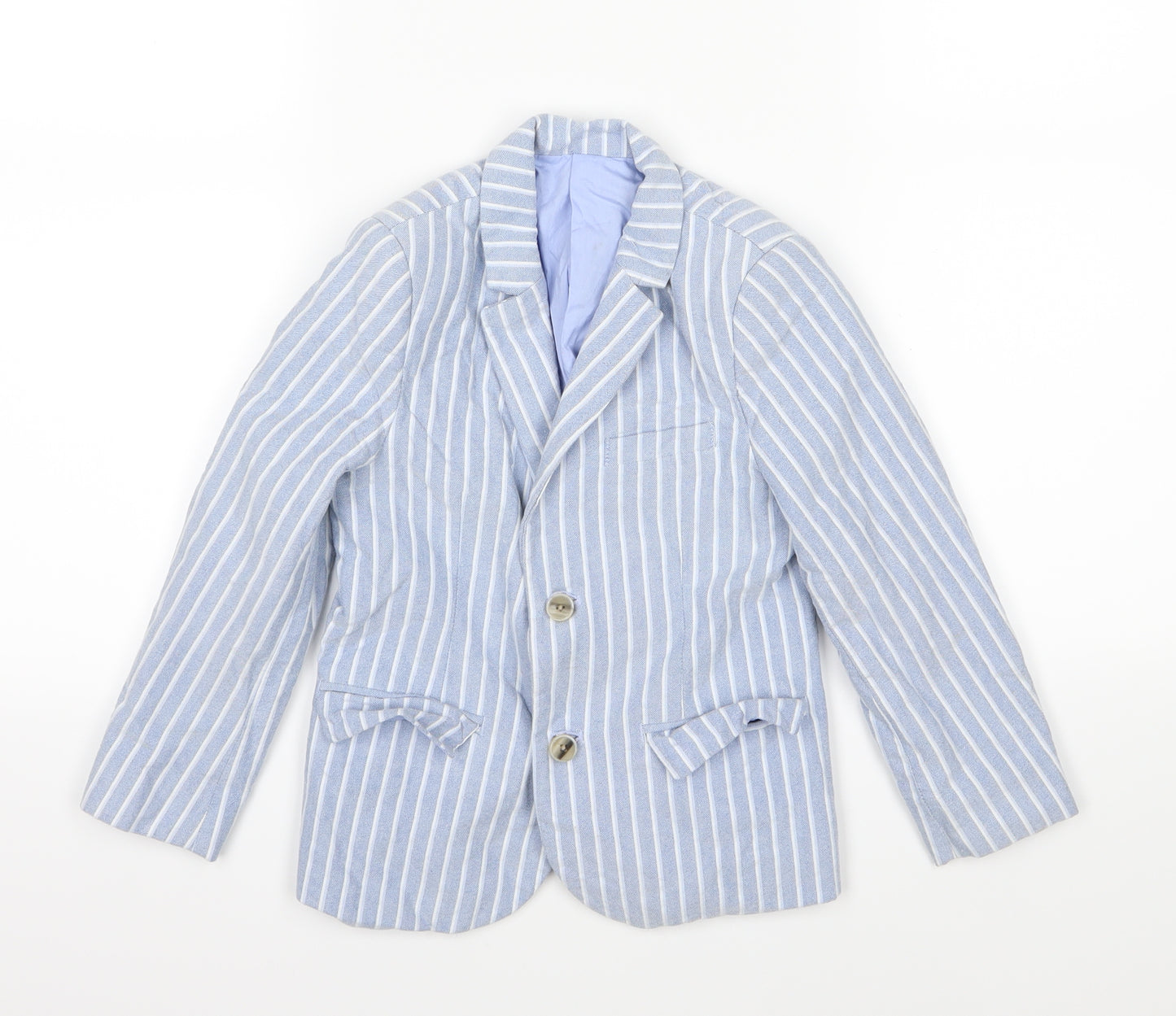 Marks and Spencer Boys Blue Striped  Jacket  Size 4-5 Years