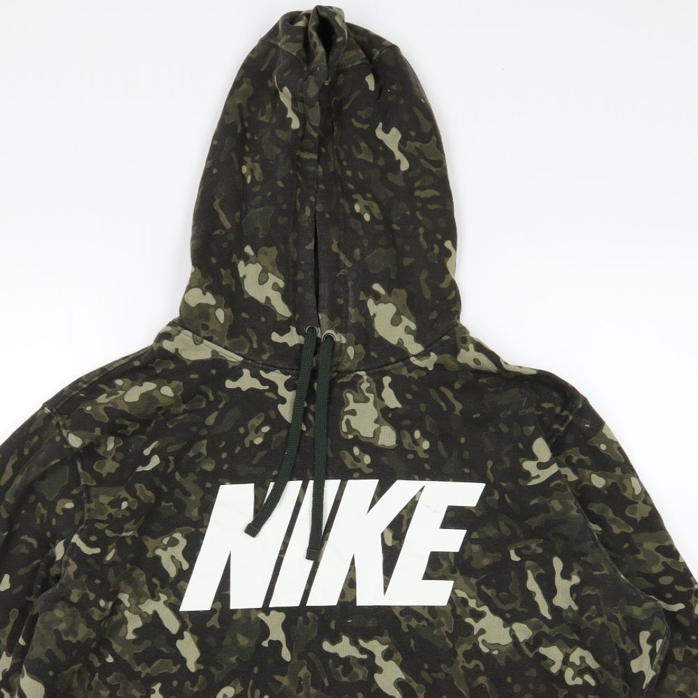 Nike Mens Green Camouflage Jersey Pullover Hoodie Size XL