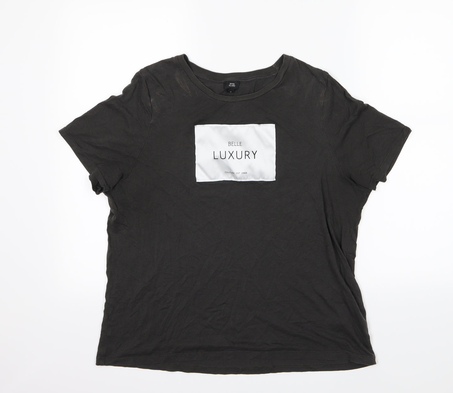 River Island Womens Grey   Basic T-Shirt Size 14