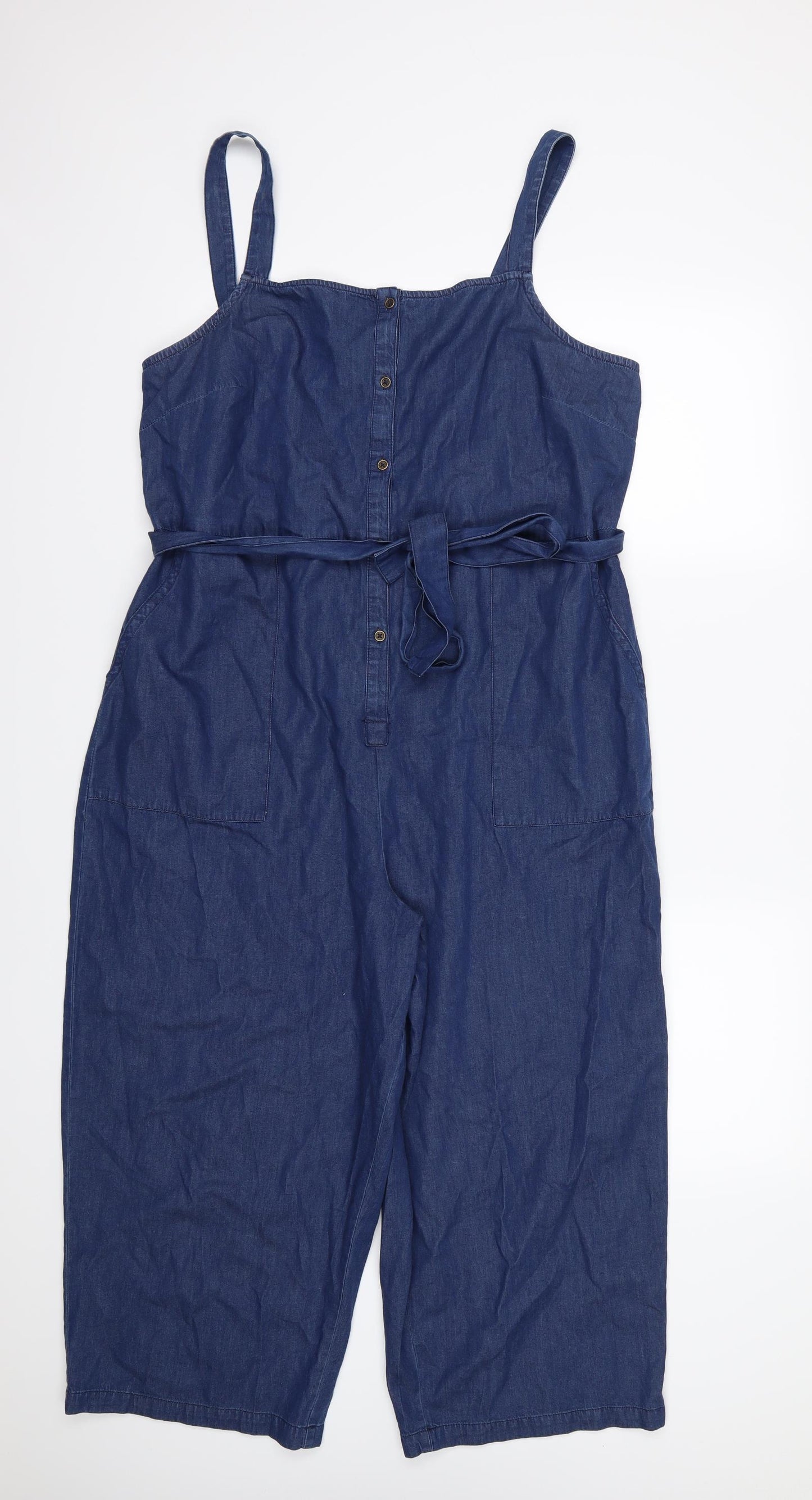 TU Womens Blue  Denim Jumpsuit One-Piece Size 18 L21 in