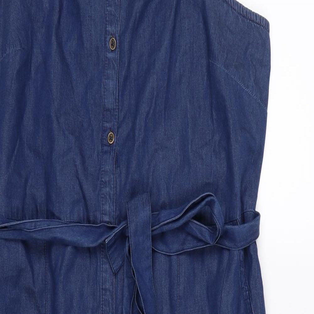 TU Womens Blue  Denim Jumpsuit One-Piece Size 18 L21 in