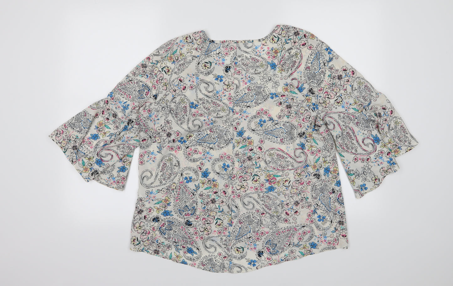 Primark Womens White Floral  Basic Blouse Size 14