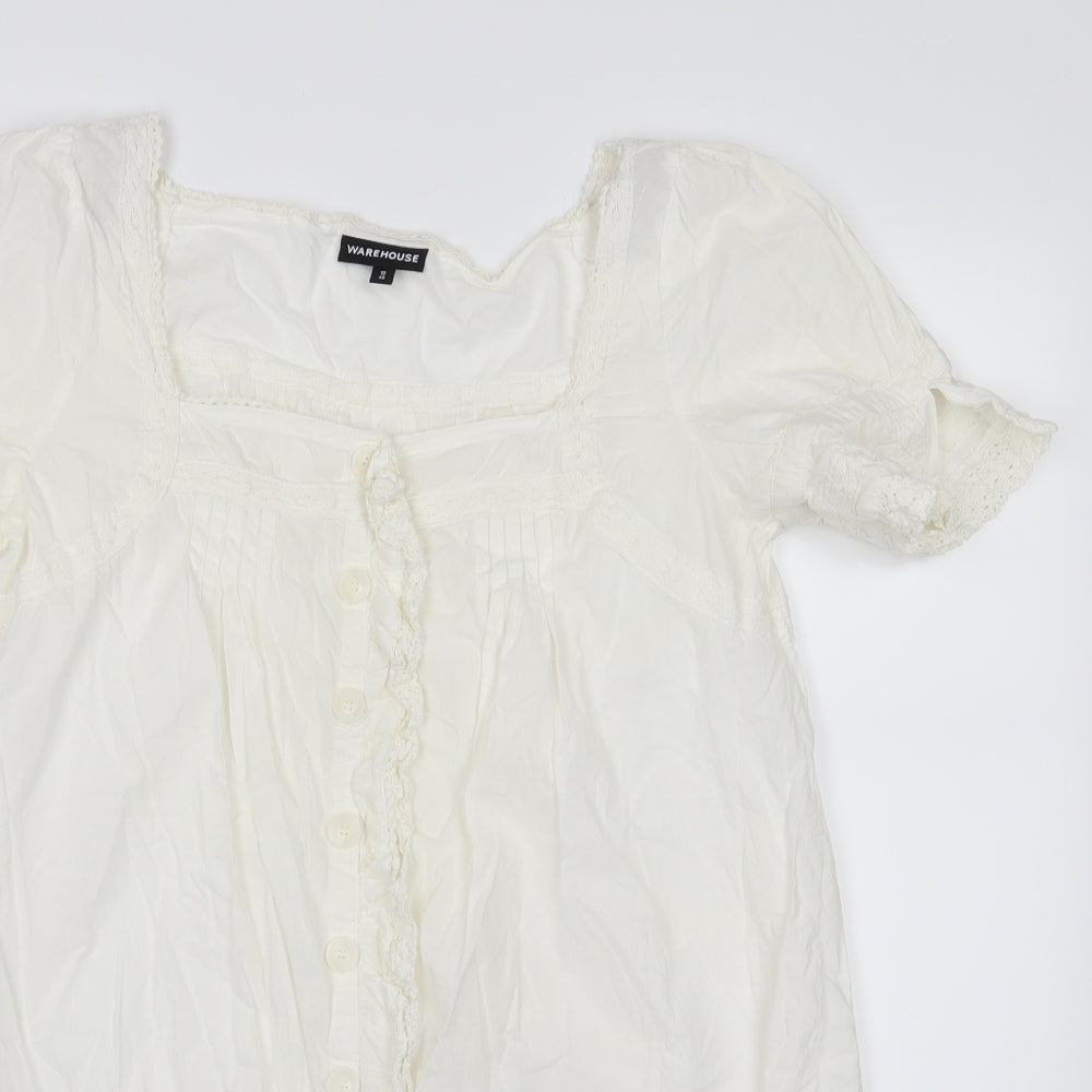 Warehouse Womens White   T-Shirt Dress  Size 12