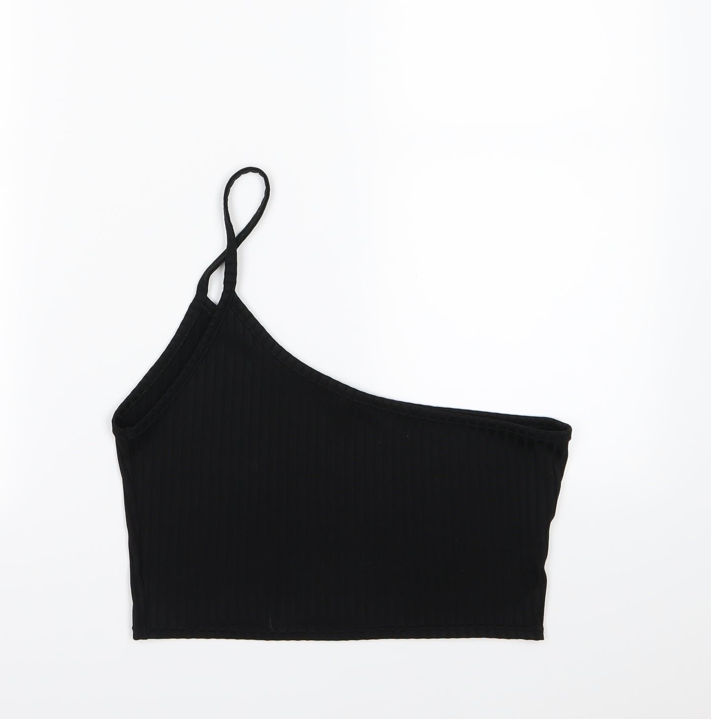PRETTYLITTLETHING Womens Black   Cropped T-Shirt Size 12