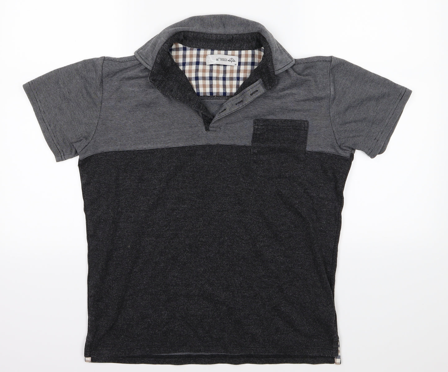 Strength & Honour Mens Grey  Jersey  Polo Size M
