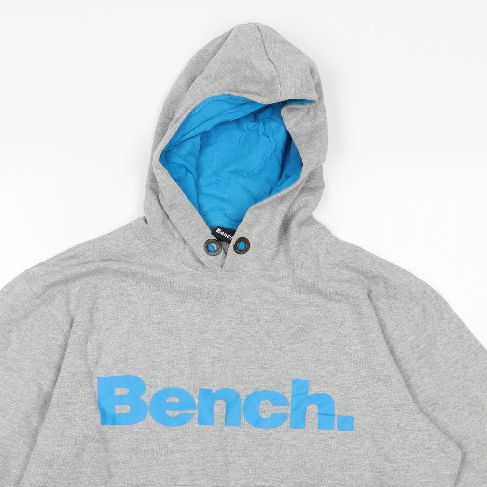 Bench Mens Grey  Jersey Pullover Hoodie Size L