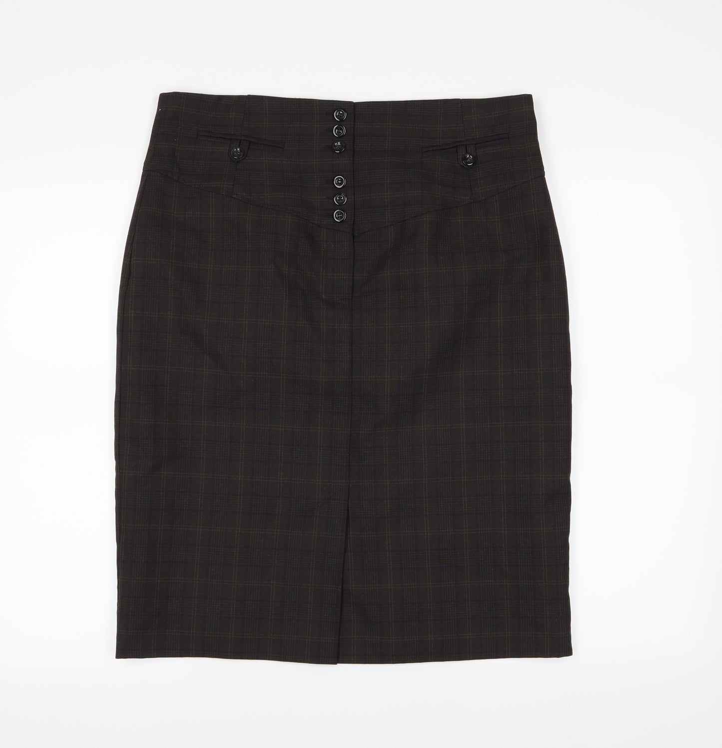 NEXT Womens Brown Striped  Straight & Pencil Skirt Size 14