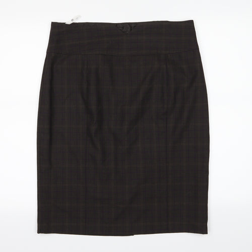 NEXT Womens Brown Striped  Straight & Pencil Skirt Size 14