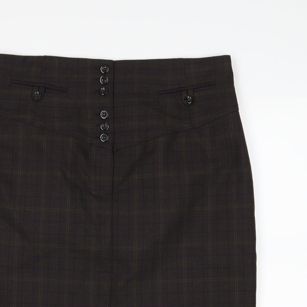 NEXT Womens Brown Striped  Straight & Pencil Skirt Size 14