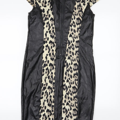 Definitions Womens Black Animal Print  Pencil Dress  Size 12