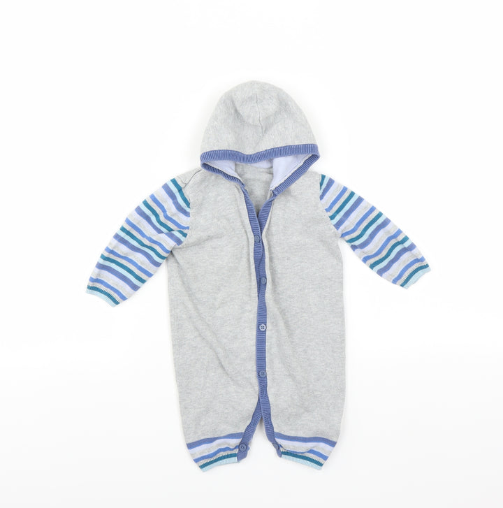Marks and Spencer Boys Grey   Babygrow One-Piece Size 0-3 Months