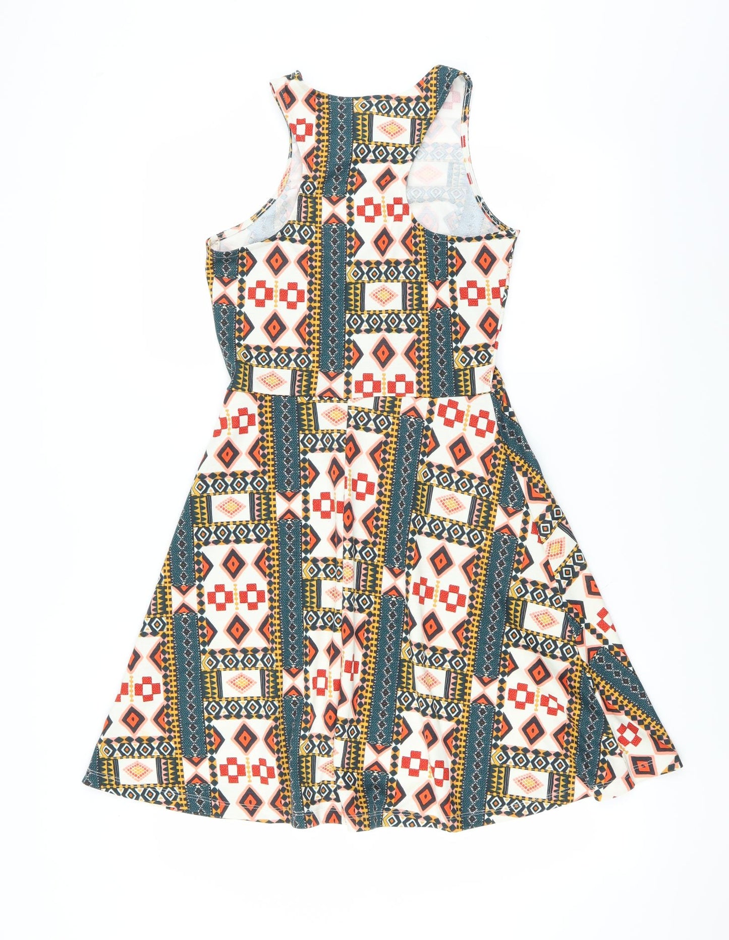 H&M Womens Multicoloured Geometric  Skater Dress  Size S