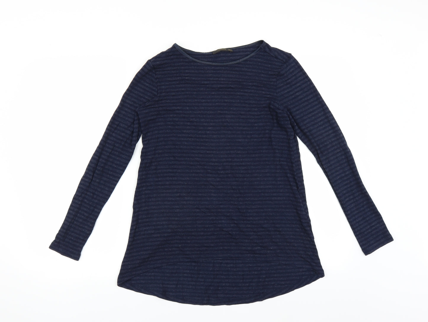 paul mark Womens Blue Striped  Basic T-Shirt Size S