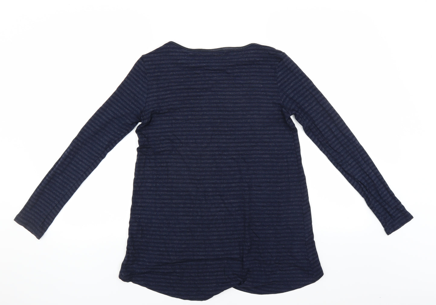 paul mark Womens Blue Striped  Basic T-Shirt Size S