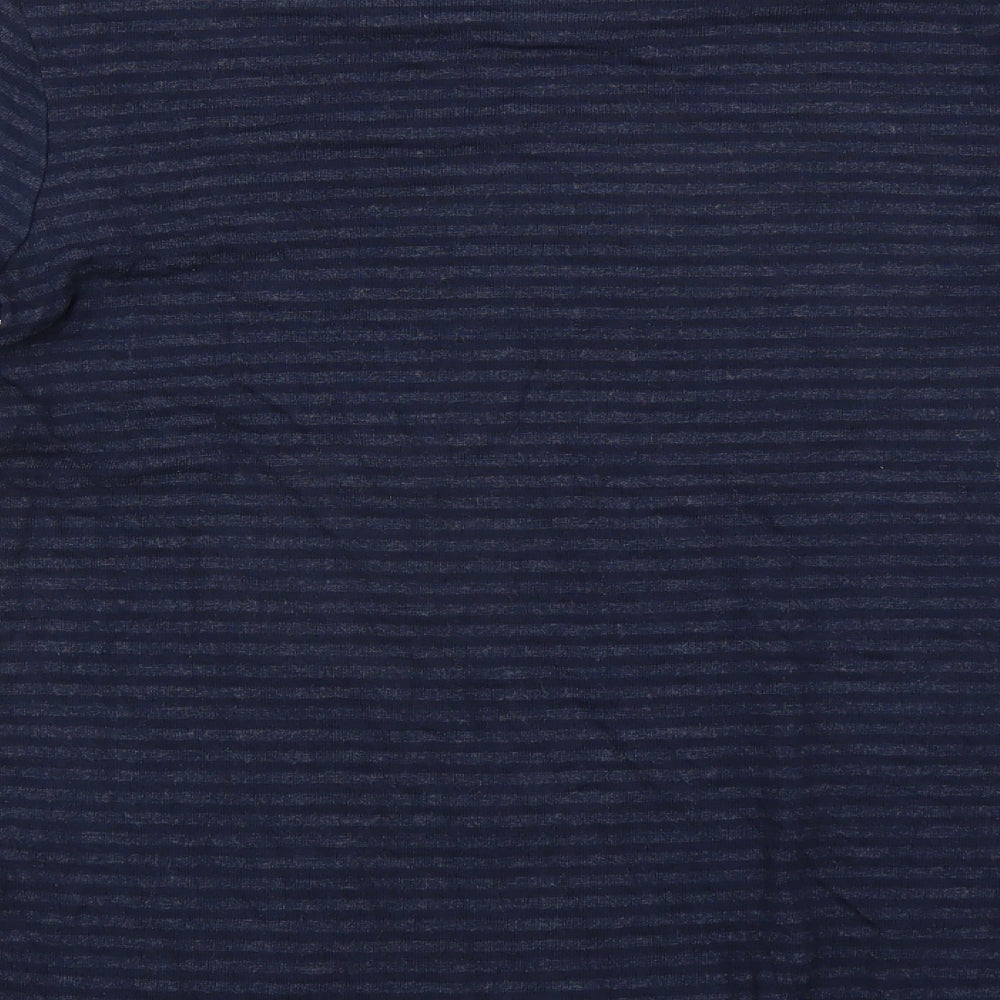 paul mark Womens Blue Striped  Basic T-Shirt Size S