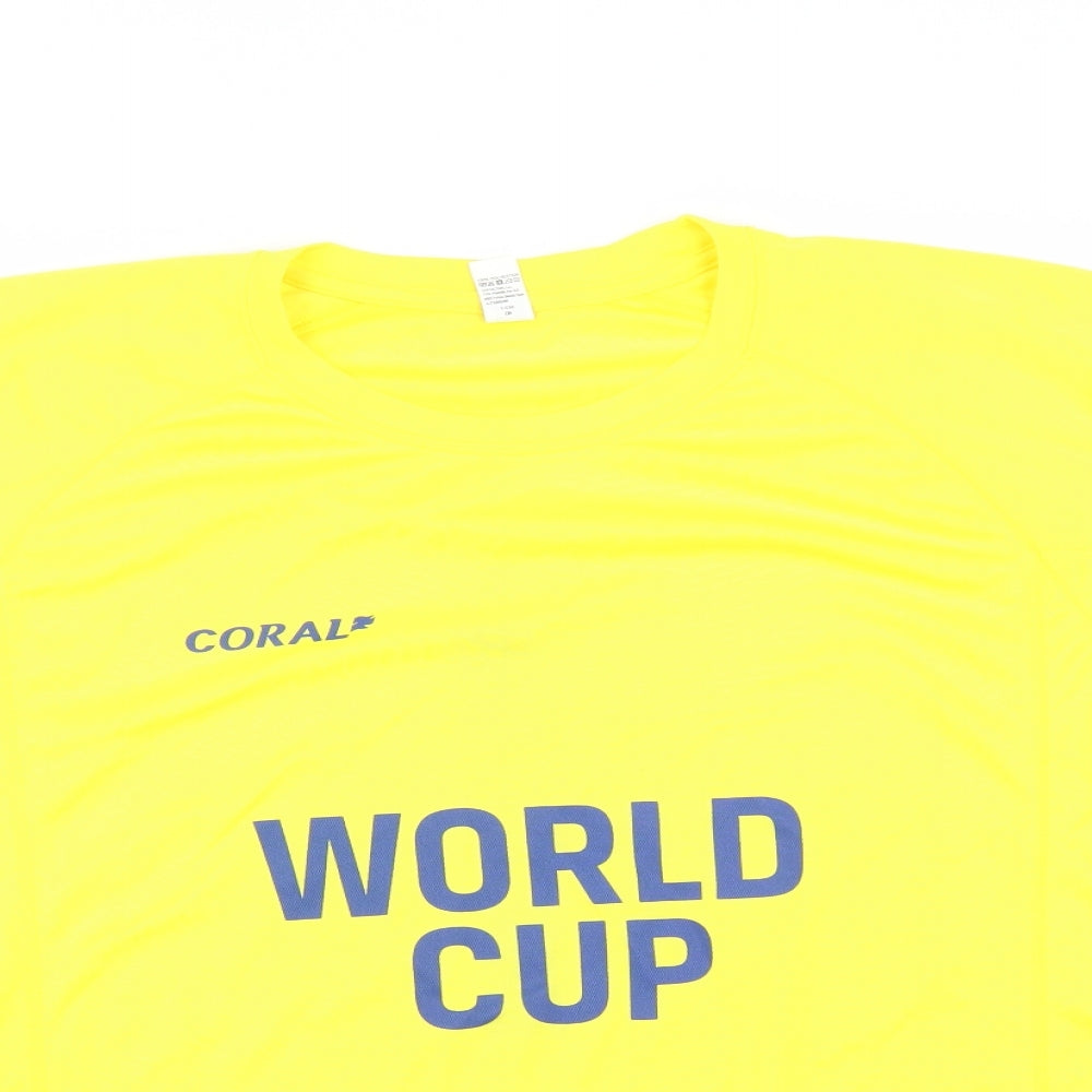 Roly Mens Yellow   Basic T-Shirt Size XL  - world cup