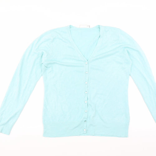 BHS Womens Blue   Cardigan Jumper Size 14