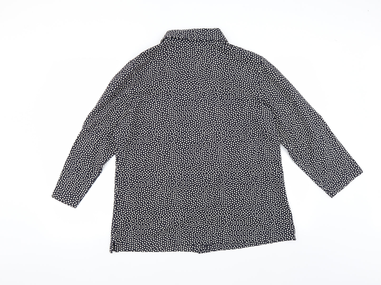 Lands end Womens Blue Polka Dot  Basic Button-Up Size XL