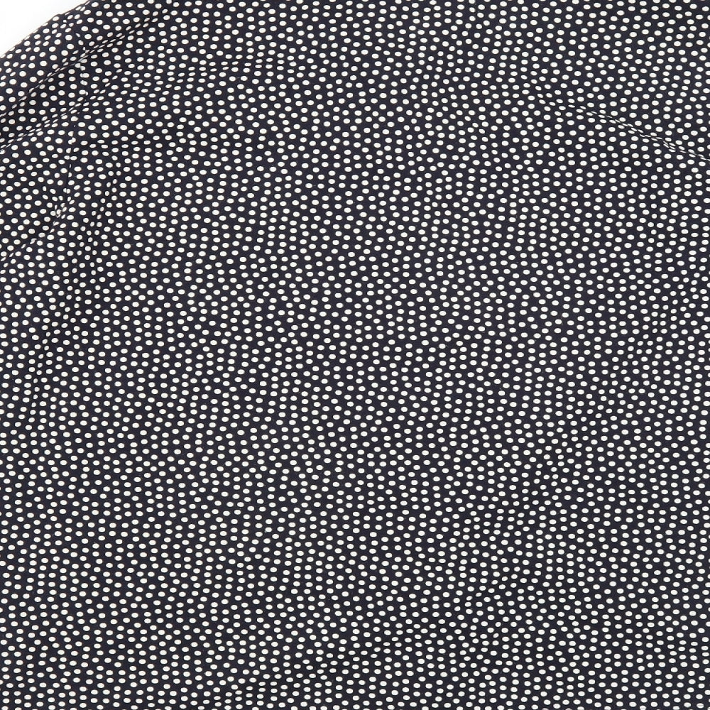 Lands end Womens Blue Polka Dot  Basic Button-Up Size XL