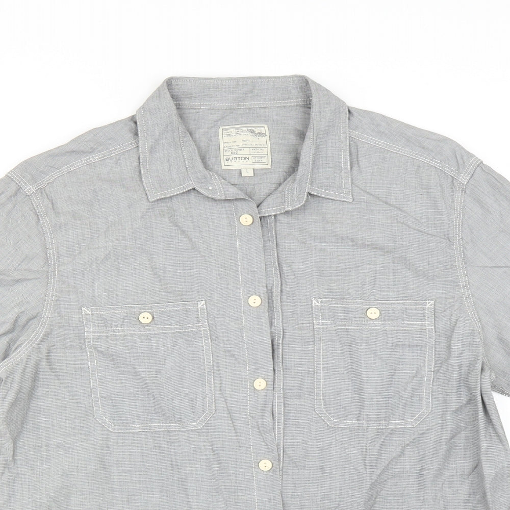 Burton Mens Grey    Button-Up Size L