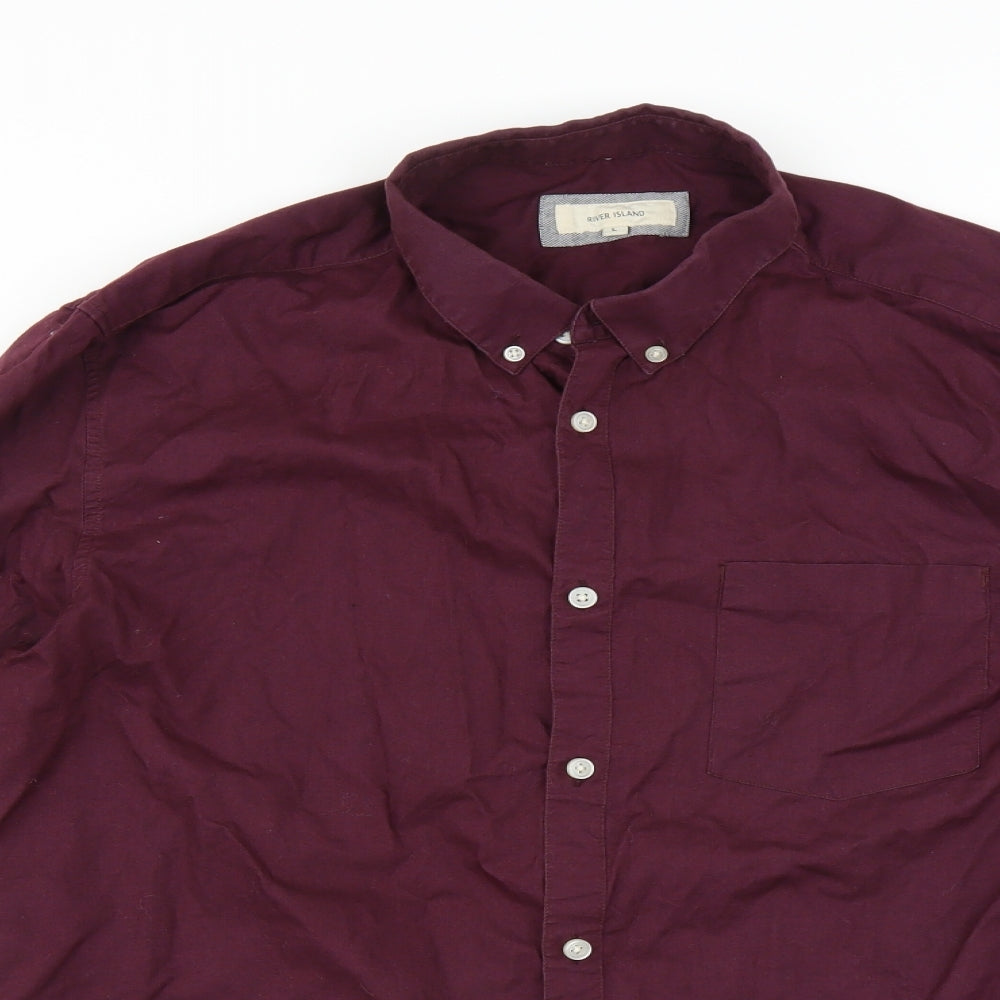 River Island Mens Purple    Button-Up Size L
