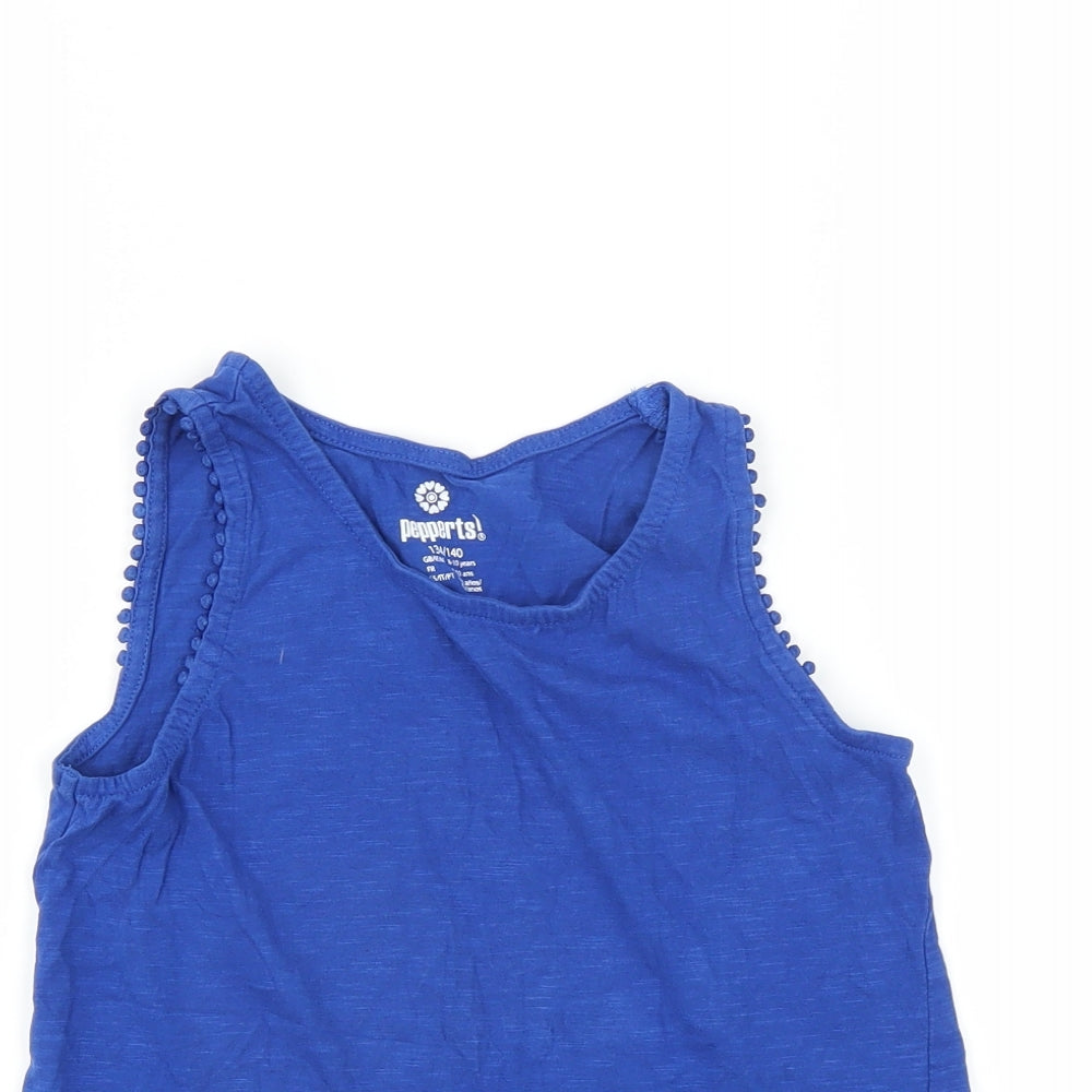 pepperts! Girls Blue   Basic Tank Size 8-9 Years