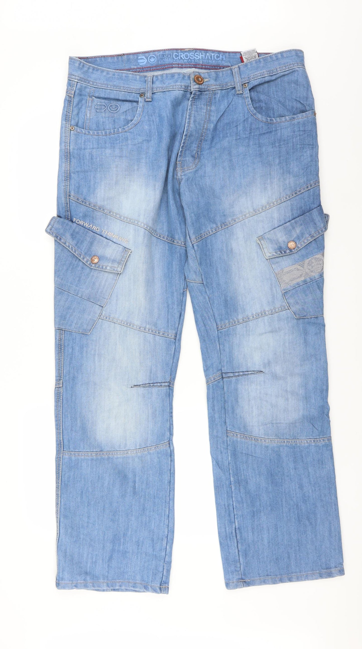 Crosshatch Mens Blue   Straight Jeans Size 40 in L33 in