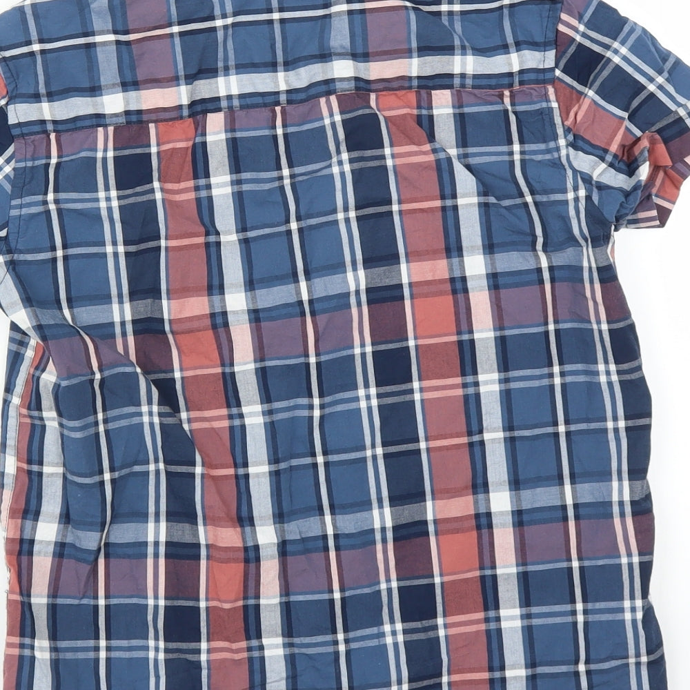 George Boys Blue Check  Basic Button-Up Size 11-12 Years