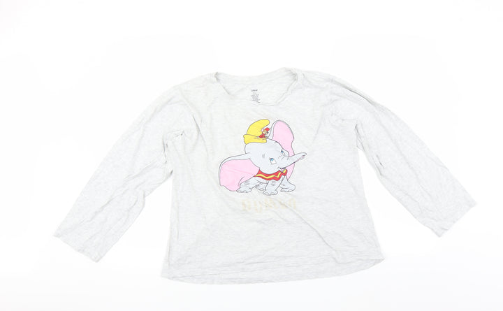 Disney Womens Grey Solid  Top Pyjama Top Size 14  - Dumbo