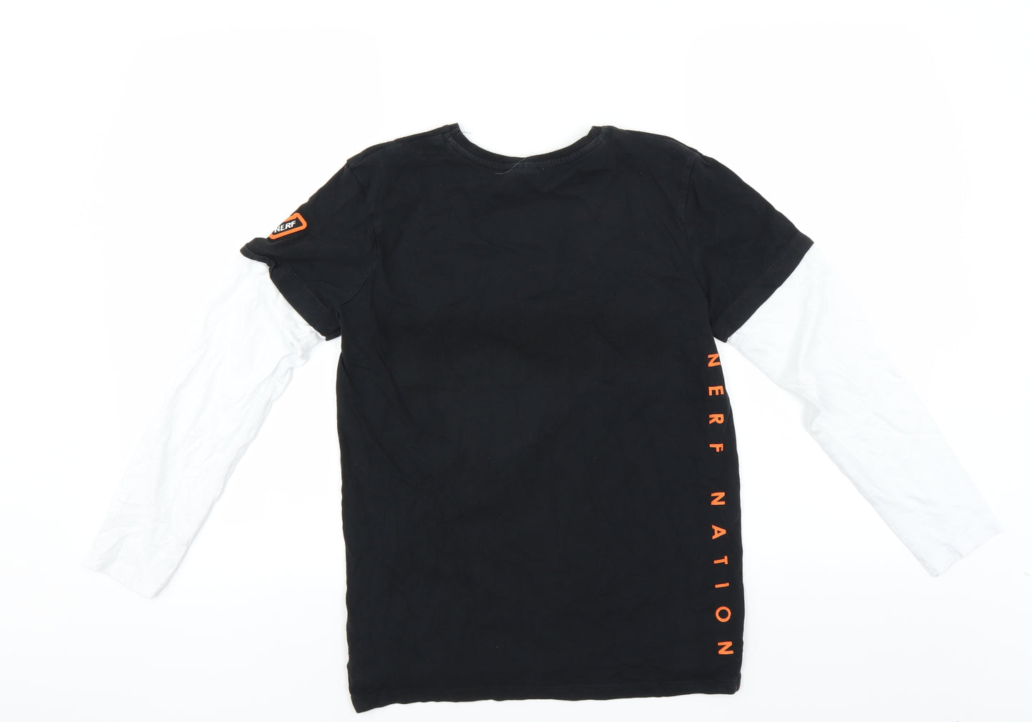 George Boys Black   Basic T-Shirt Size 13-14 Years  - NERF NATION