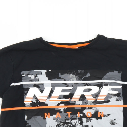 George Boys Black   Basic T-Shirt Size 13-14 Years  - NERF NATION