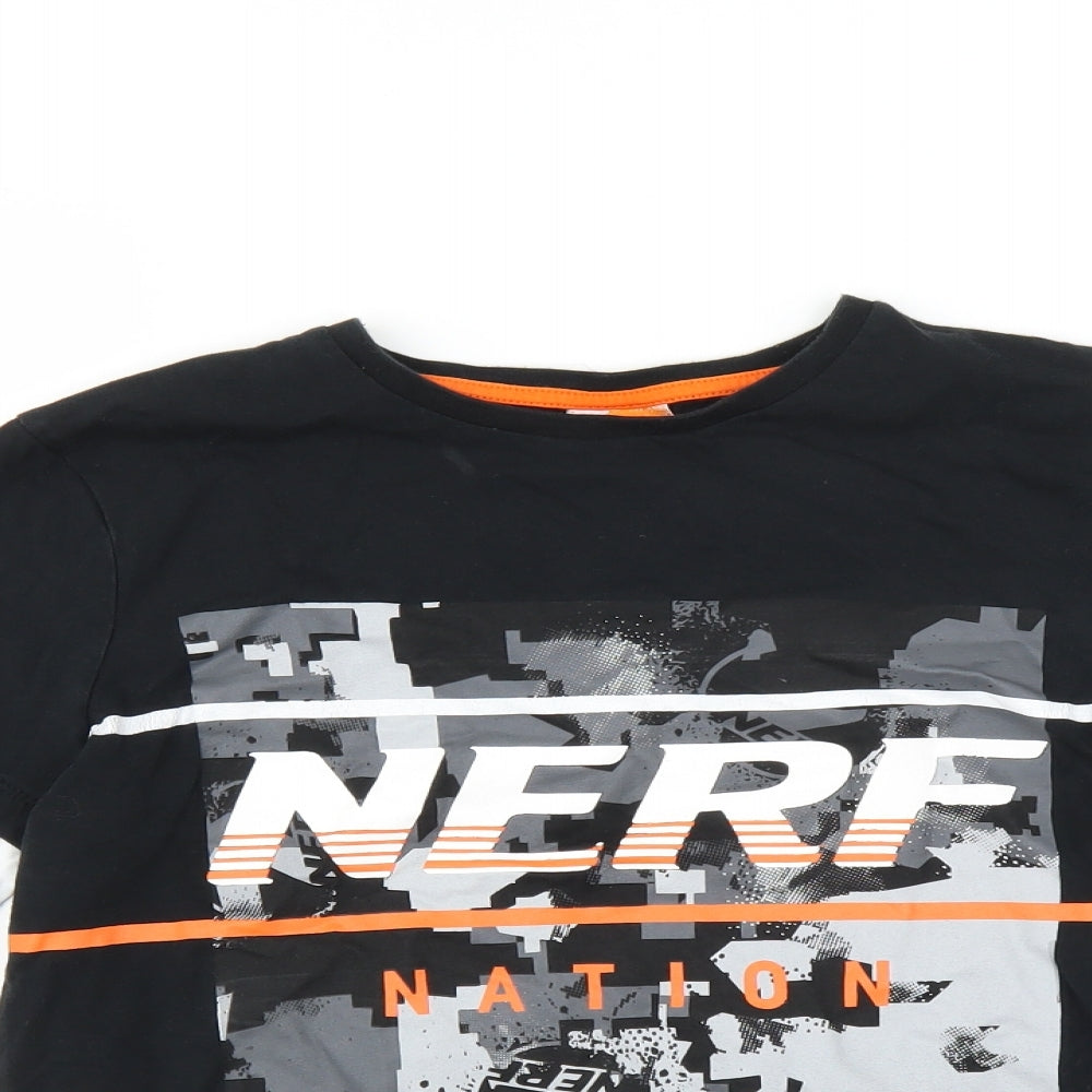 George Boys Black   Basic T-Shirt Size 13-14 Years  - NERF NATION