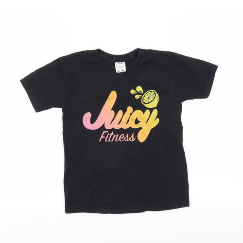 Fruit of the Loom Girls Black   Basic T-Shirt Size 7-8 Years  - juicy fitness