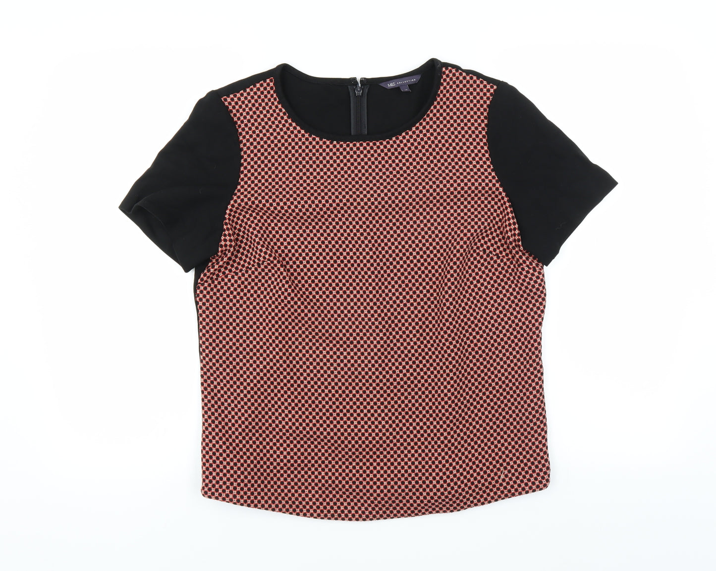 Marks and Spencer Womens Black Geometric  Basic Blouse Size 12
